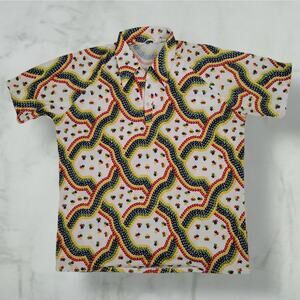 Vintage 70s Lily Dache Rainbow Print Disco Top Oversized XL–2X Pride Style